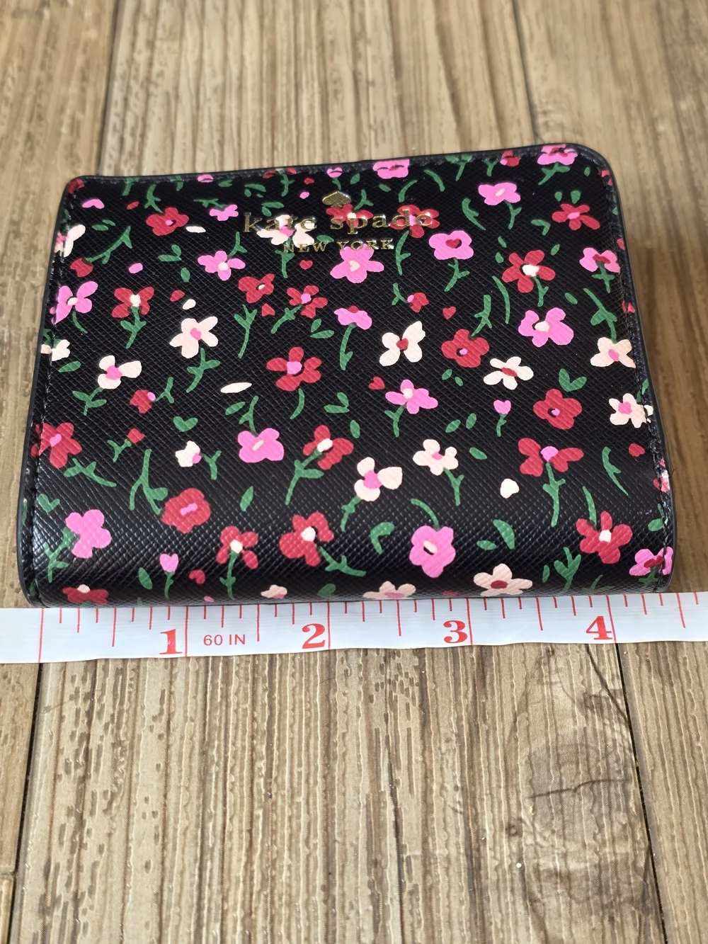 kate spade Black Floral Zip Wallet
